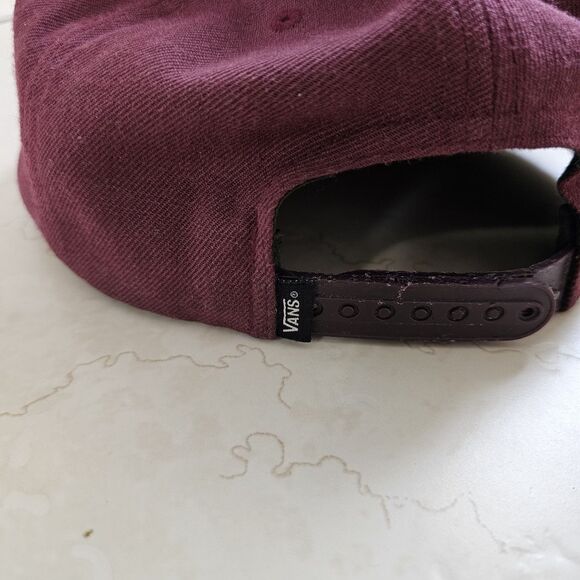 VANS Baseball Cap Suede Bill Brown And Maroon Snapback Adjustable Logo Text - Picture 5 of 8